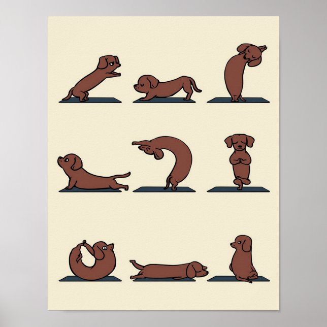 Dachshund yoga | Perfekt gåva till Mammor Poster (Framsidan)