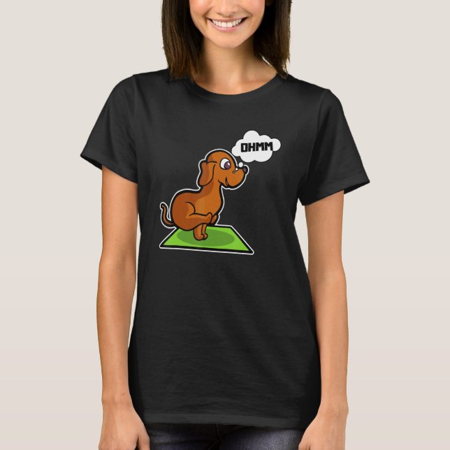 Dachshund Yoga Poses Sport Gymnastics Ohmmm Heartb T Shirt (Framsida)