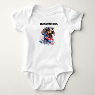 Dachshundbaby 4:e juli t shirt