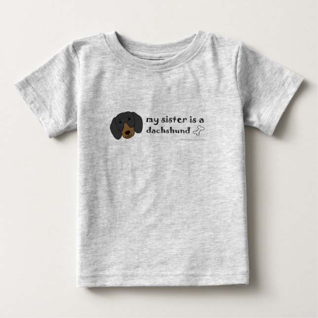 DachshundBlackTanSister T-shirt (Framsida)