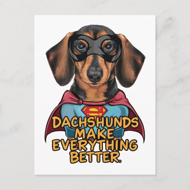 Dachshunder gör allt bättre vykort (Framsida)