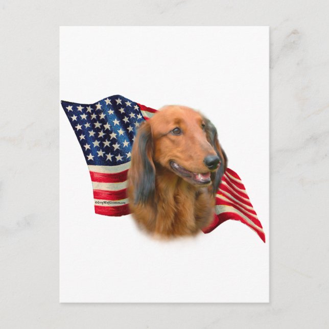 Dachshundflagga Vykort (Framsida)