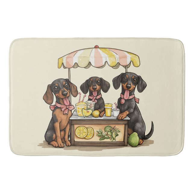 Dachshundhundar Lemonadstånd Badrumsmatta (Framsidan)