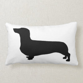 Dachshundkudde med randig baksida lumbarkudde