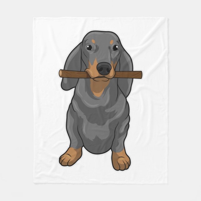 Dachshundpinne Fleecefilt (Framsidan)