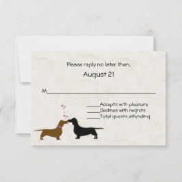 Dachshunds Anpassningsbar Ivory Bröllop OSA Card Kort