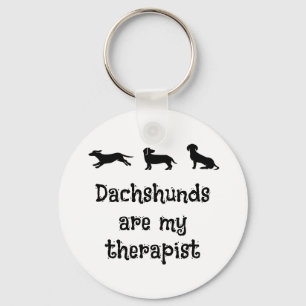 Dachshunds är min terapeut Söt Dachshund Nyckelring