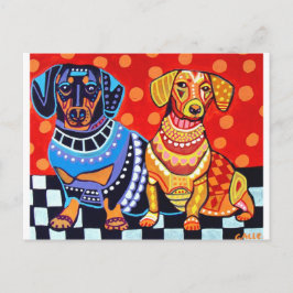 Dachshunds av Heather Galler Vykort