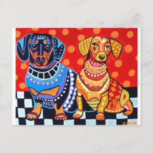 Dachshunds av Heather Galler Vykort
