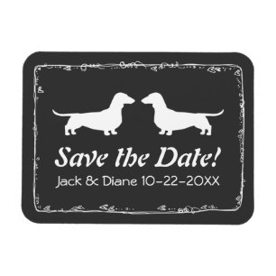 Dachshunds Bröllop spara datum Flexible Magnet