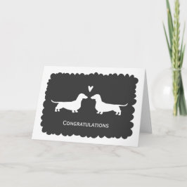 Dachshunds bröllopskonfirmation | Hundar Grattis Kort