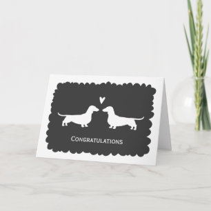 Dachshunds bröllopskonfirmation Hundar Grattis Kort