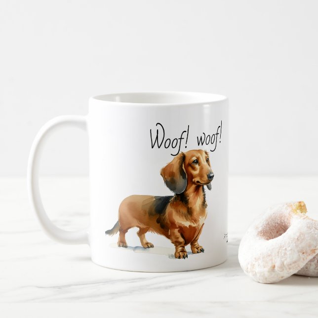 Dachshunds Brown PERSONALIZE Kaffemugg (Med munk)