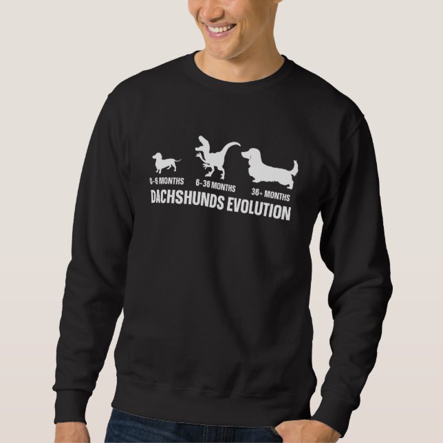 Dachshunds Evolution for a Dachshund Owner Lång Ärmad Tröja (Framsida)