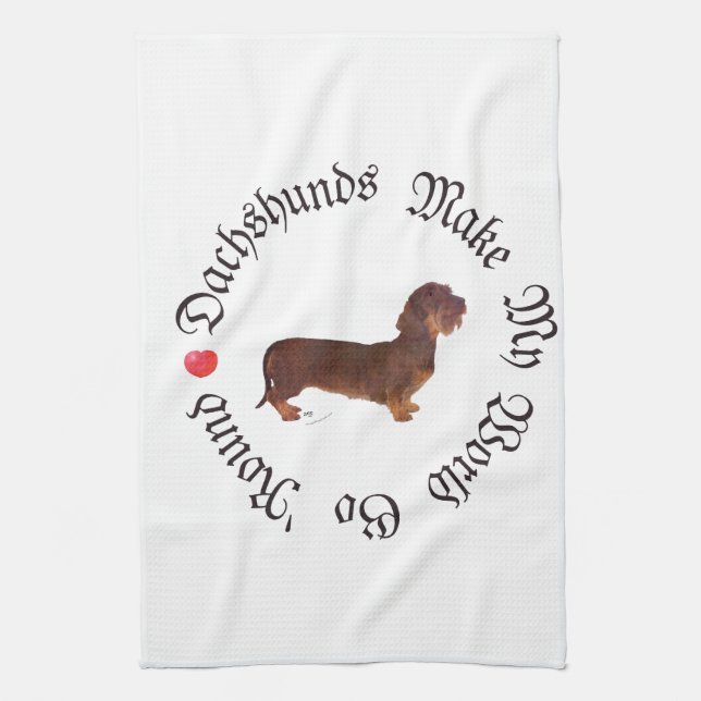 Dachshunds Gör Min Värld Kökshandduk (Vertikal)