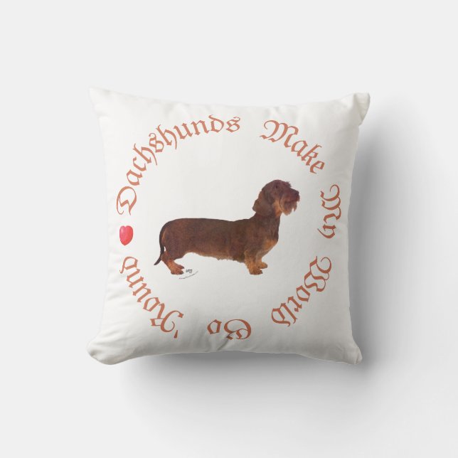 Dachshunds Gör Min Värld Kudde (Framsida)