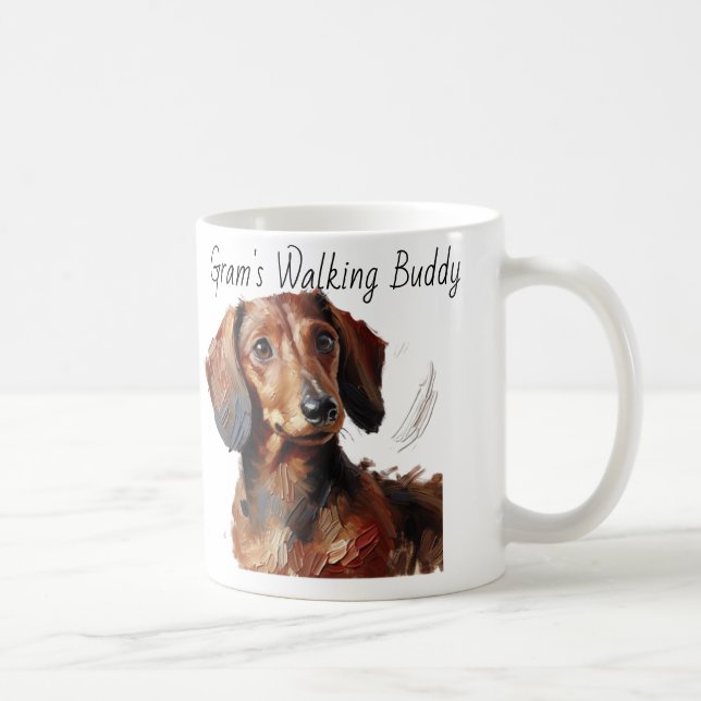 Dachshunds/ Gram's Walking Buddy Modern Kaffemugg (Höger)