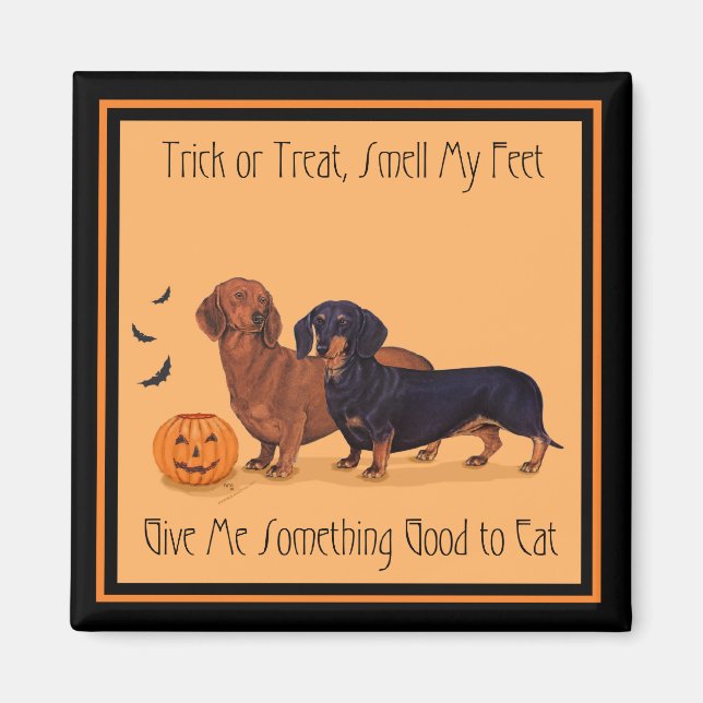 Dachshunds Halloween Magnet (Framsidan)