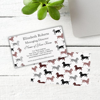 Dachshunds i Damask Cute Mönster Visitkort