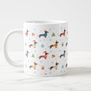 Dachshunds i julsötare Mönster Jumbo Mugg