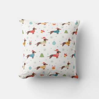 Dachshunds i julsötare Mönster Kudde