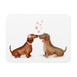 Dachshunds i kärlek kylmagnet (flicka/pojke) magnet