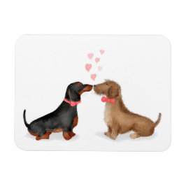 Dachshunds i kärlek kylmagnet (två pojkar) magnet