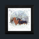 Dachshunds i Snö Minnesask<br><div class="desc">Den här designen är skapat från min originalteckning. Kom besöker vår butiks kundkrets för att se alla mina designar på kläder, novelty och presentartiklar! Om du vill visa designen på ALLA våra produkter klickar du på alternativet Överför den här designen till Andra produkter och gör dina val på rullan på...</div>