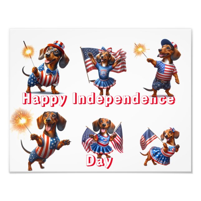 Dachshunds Independence day Fototryck (Framsidan)