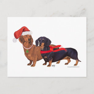 Dachshunds jul helg vykort