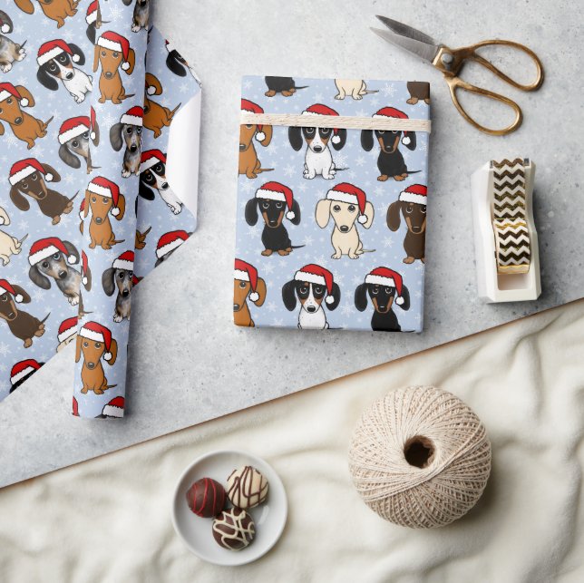 Dachshunds-jul Helgdag Cute Wiener Hund Santa Presentpapper (Hantverk)