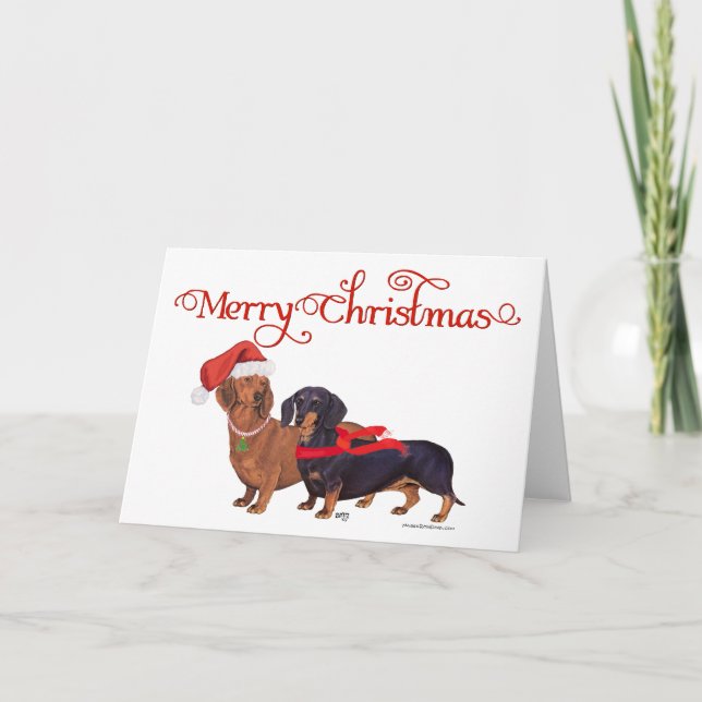 Dachshunds jul helgkort (Framsida)