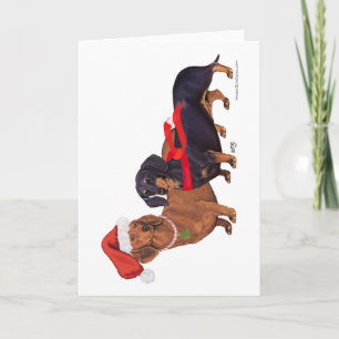 Dachshunds jul helgkort
