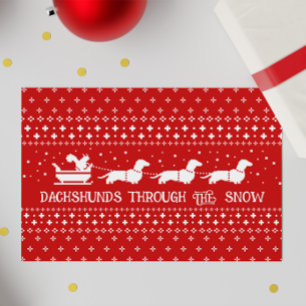 Dachshunds jul Hundar Sleigh Ride Helgdag Helgkort