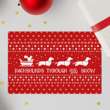 Dachshunds jul Hundar Sleigh Ride Helgdag