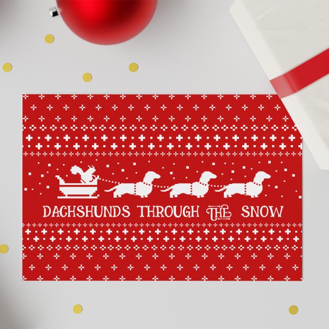 Dachshunds jul Hundar Sleigh Ride Helgdag Helgkort (Skapare uppladdad)