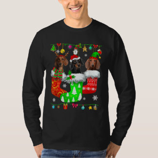 Dachshunds-jul i Stockings Dachshund Julafton O T Shirt