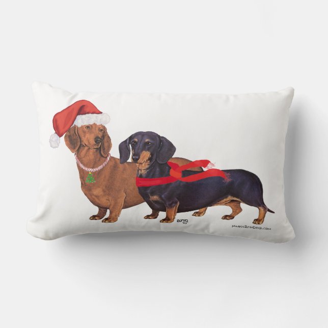 Dachshunds jul lumbarkudde (Framsida)