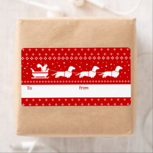 Dachshunds jul Sleigh med Squirrel Gift Fraktsedel