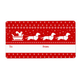 Dachshunds jul Sleigh med Squirrel Gift Fraktsedel