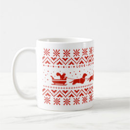 Dachshunds jul Sleigh med Squirrel Helgdag Kaffemugg