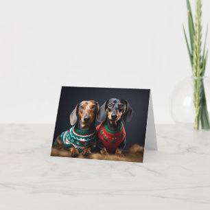 Dachshunds julkort kort