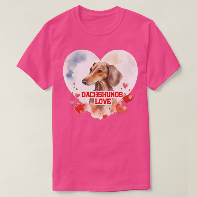 Dachshunds Kärlek 2 T Shirt (Design framsida)