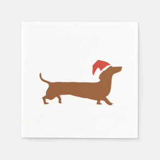 Dachshunds kyssar i snö God jul napkin Pappersservett