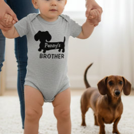 Dachshunds lillebror personlig med namn t shirt
