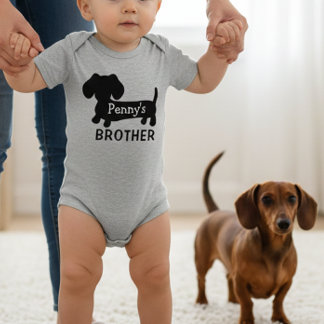 Dachshunds lillebror personlig med namn  t shirt