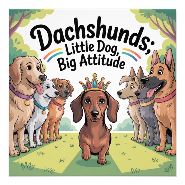 Dachshunds Little Dog, Big Attitude Fototryck (Framsidan)