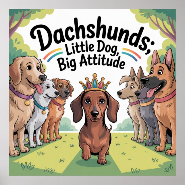 Dachshunds Little Dog, Big Attitude Poster (Framsidan)