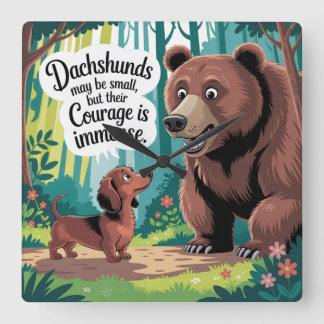 Dachshunds May Be Small Fyrkantig Klocka