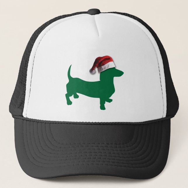 Dachshunds med julhattar truckerkeps (Framsida)
